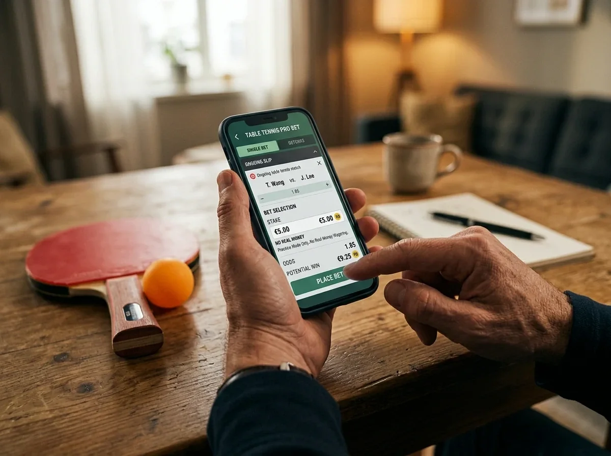 Wettender wählt eine bewusst kleine, disziplinierte Einsatzgröße auf dem Smartphone