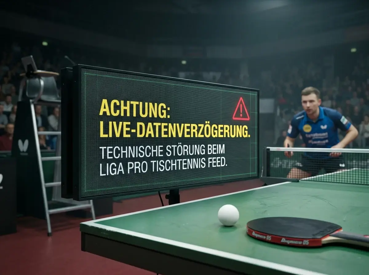 Bildschirm verdeutlicht die Verzögerung eines Live-Datenfeeds bei Liga-Pro-Spielen