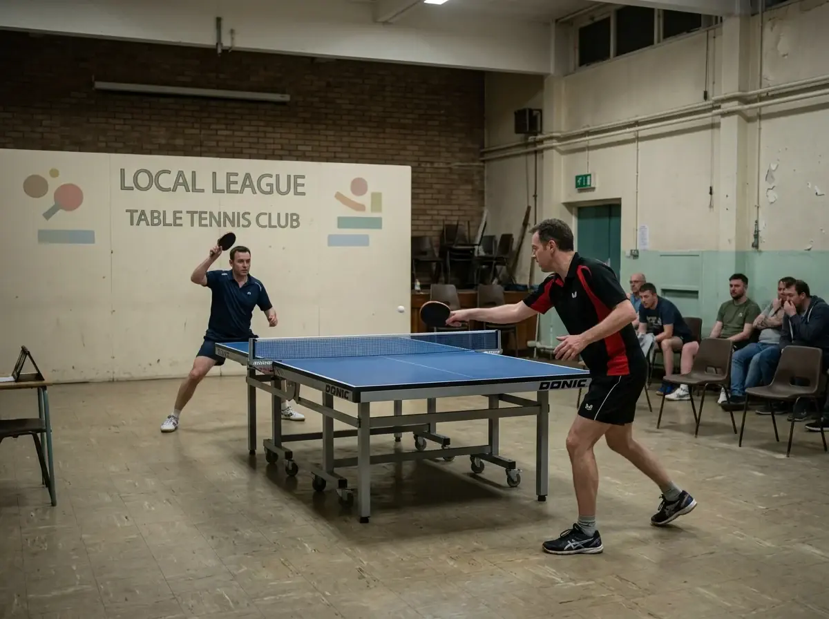 Tischtennis-Partie in einer wenig beachteten Nischenliga außerhalb der Verbandsaufsicht
