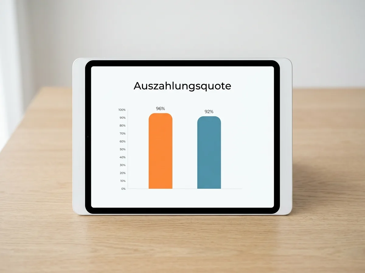 Vergleich zweier Auszahlungsquoten als schlichtes Säulendiagramm ohne Geldsymbole