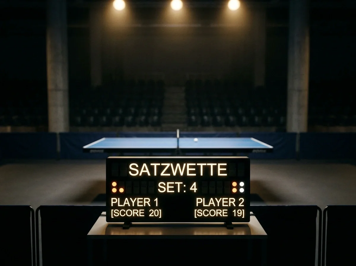 Tischtennis-Anzeigetafel mit exaktem Satzstand drei zu eins